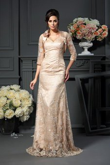 Abito Mamma Sposa in Pizzo Senza Maniche Naturale in Raso Satin Elastico Lunghi