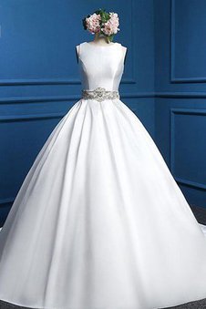 Abito da Sposa Cappellino con Fusciacca Ball Gown Schiena Nuda con Nastro