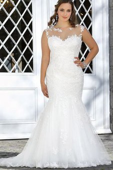 Abito da Sposa con Piega A Terra Taglia Forte Profondo V-scollo Sexy