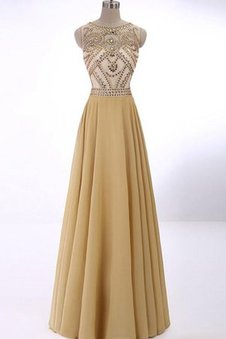 Abito da Ballo in Chiffon Senza Maniche Medievale A-Line Tondo