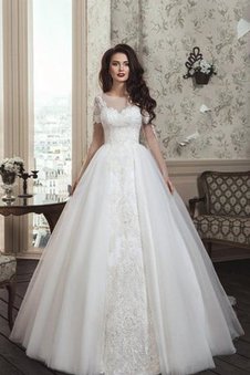 Abito da Sposa Principessa Senza Maniche in Pizzo Barchetta Elegante