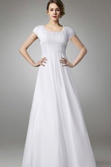 Abito da Sposa Semplice con Applique Cerniera in Chiffon Cappellino