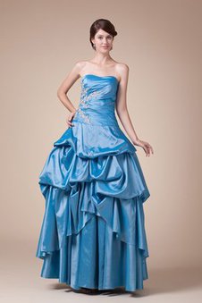 Abito Quinceanera con Piega Senza Maniche con Stropicciato con Applique Ball Gown