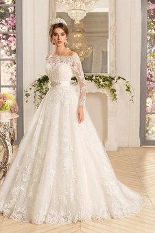 Abito da Sposa con Bottone Moda Coda A Strascico Corto con Applique Elegante