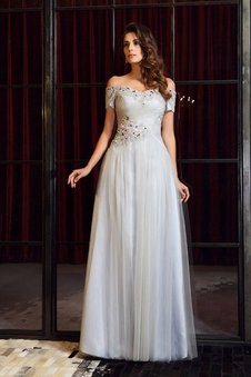 Abito da Ballo con Applique con Perline A Terra A-Line Principessa
