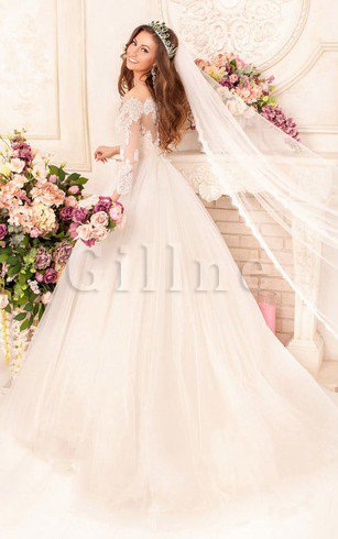 Abito da Sposa Stravagante Lunghi in Tulle in Pizzo Ball Gown