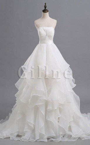 Abito da Sposa Conotta Ball Gown Mini con Festone in Organza