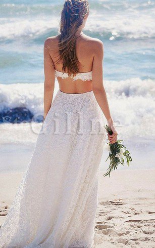Abito da Sposa Moda A-Line Sogno a Spiaggia Formale E Informale